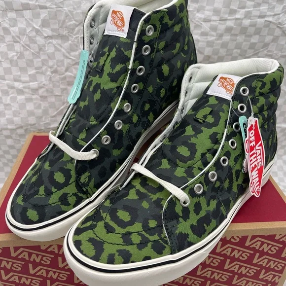 Vans Men’s Comfycush Sk8-Hi Leopard Cactus Scarab Sneakers VN0A3WMB9L9
